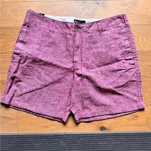 J. Crew Men's Red Linen Flat Front Shorts